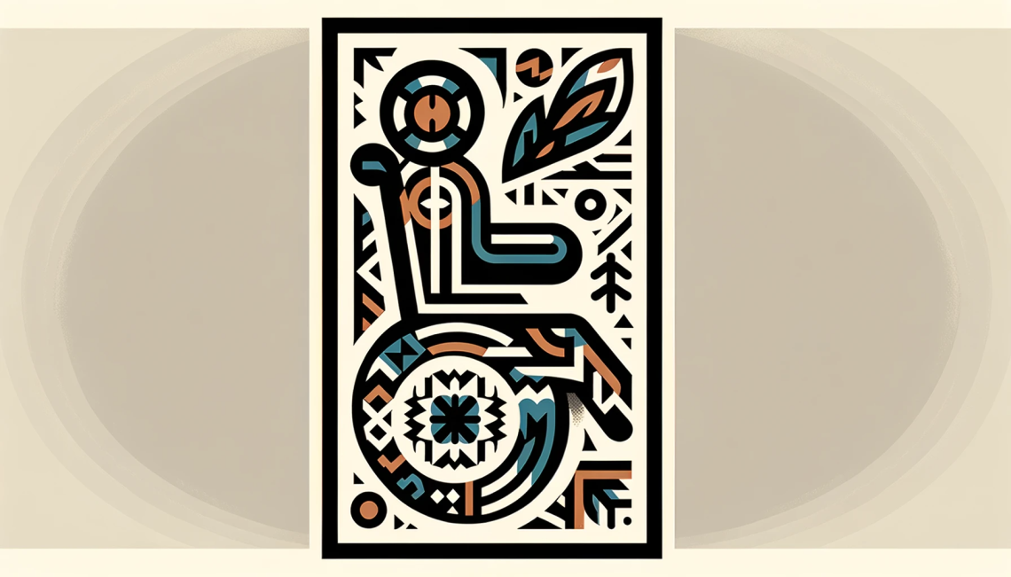 A graphic icon representing Indigenous Persons with Disabilities. The icon combines elements that symbolize indigenous cultures, such as traditional p.png